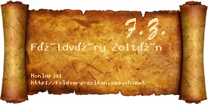 Földváry Zoltán névjegykártya
