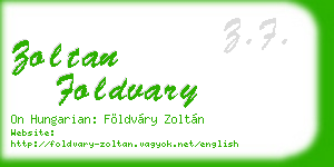 zoltan foldvary business card