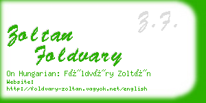 zoltan foldvary business card